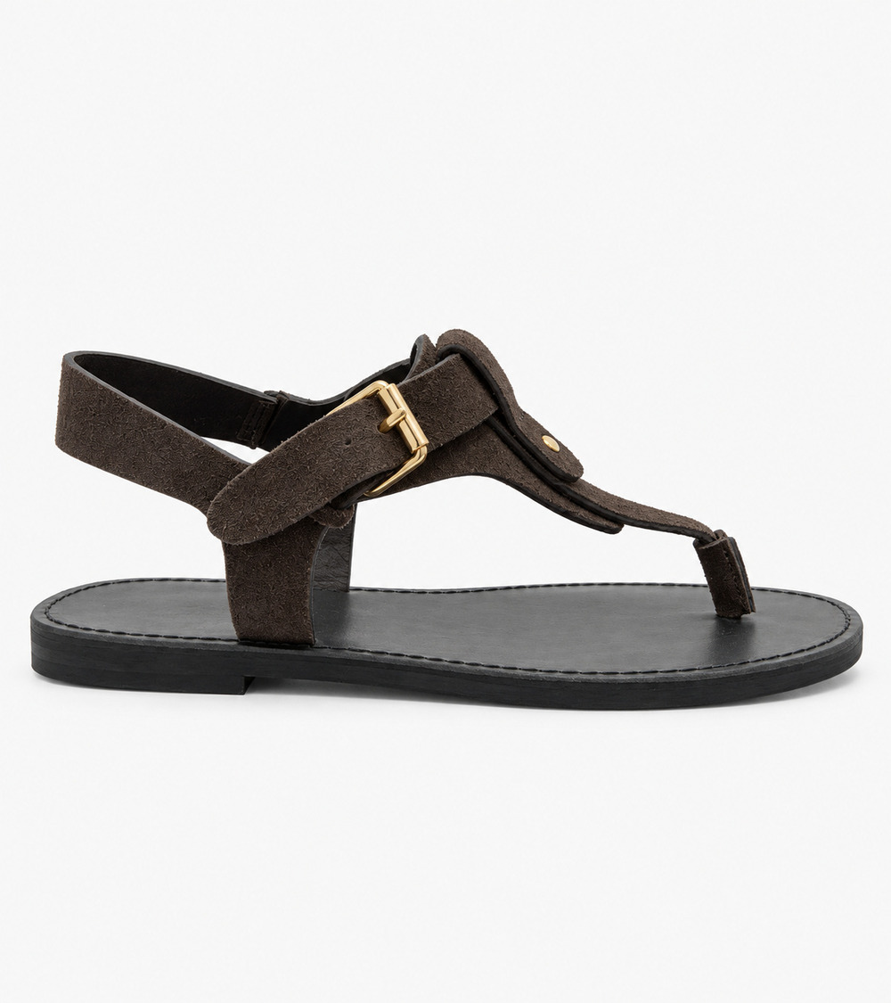 LOU – Sandals La Galerie – Brown suede – photo 2