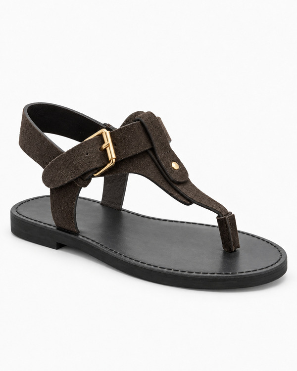 LOU – Sandals La Galerie – Brown suede – photo 3