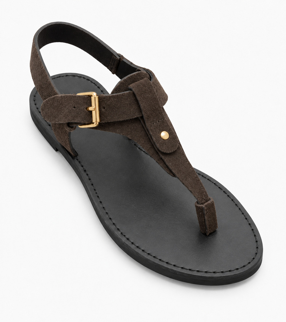 LOU – Sandals La Galerie – Brown suede – photo 4
